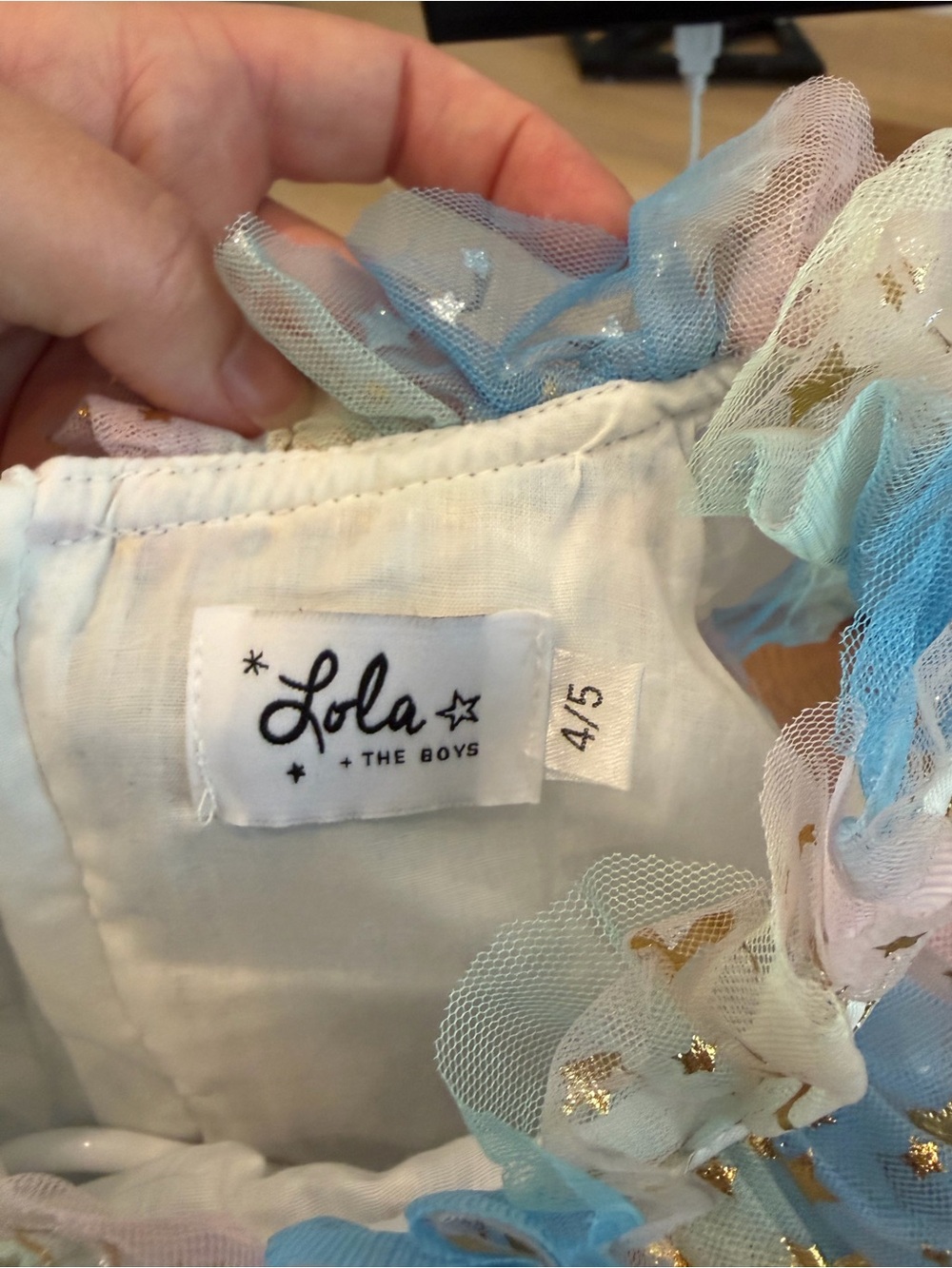 Pastel stars tulle dress size 4/5 - Picture 4 of 4
